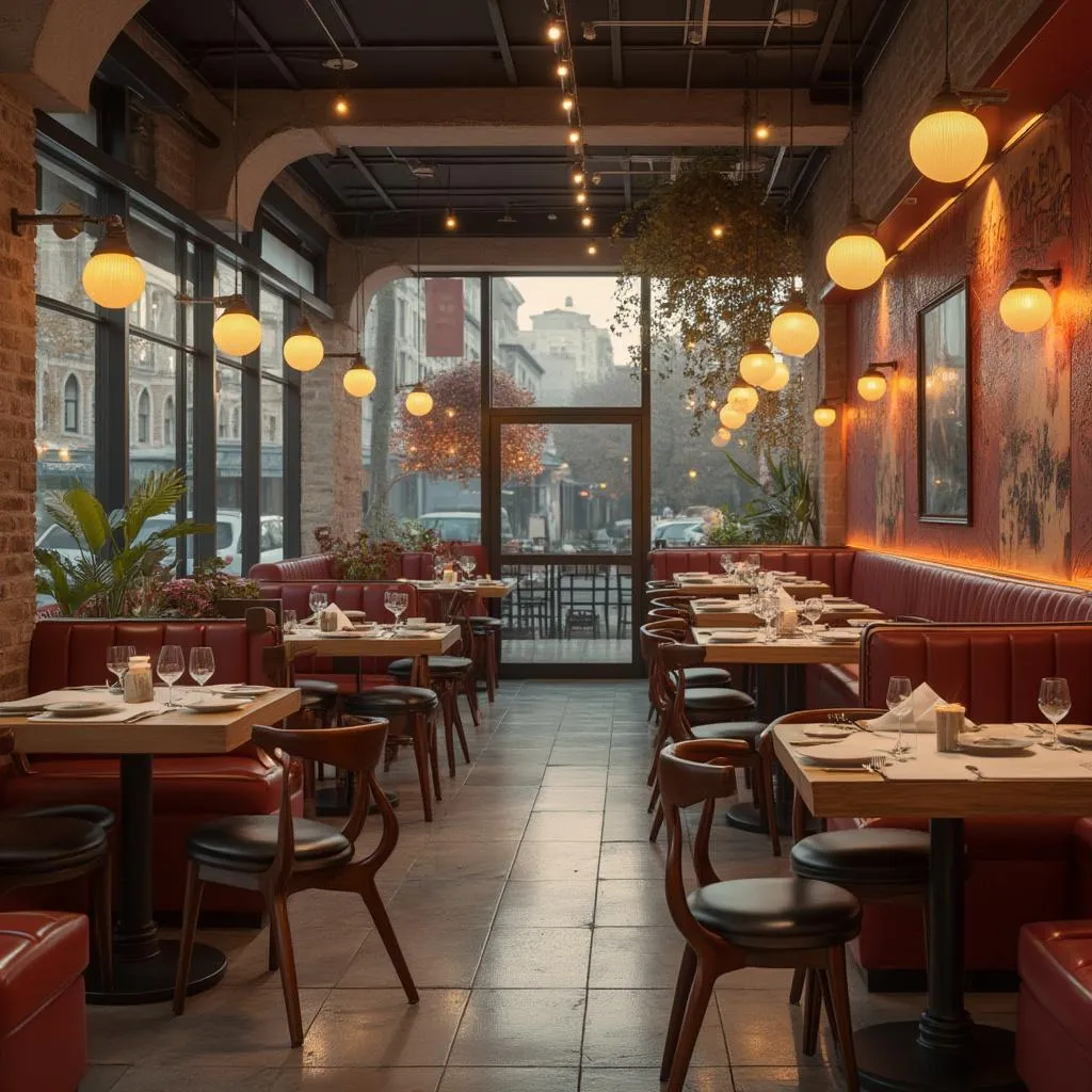 Restaurante con nuevas medidas post-pandemia